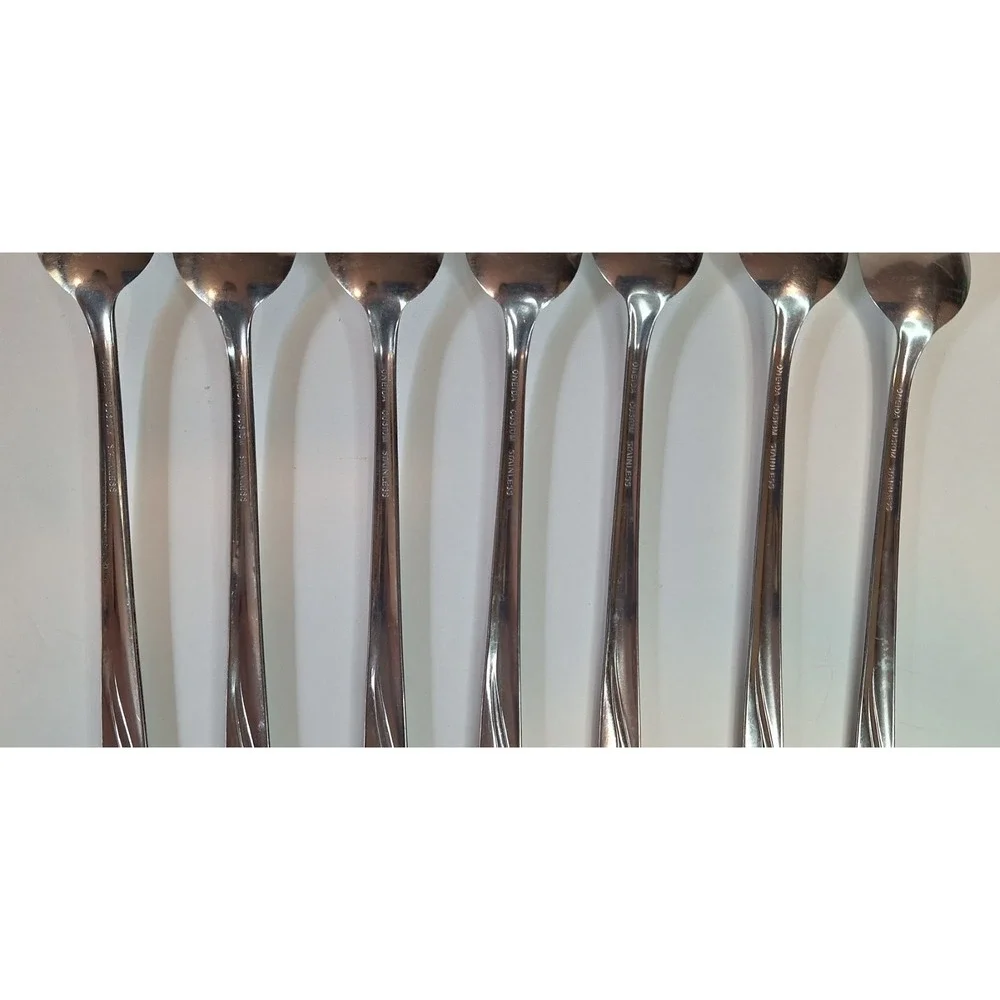 Lot Of 7 Oneida Roseanne Ice Tea Spoons Stainless Flatware Silverware
